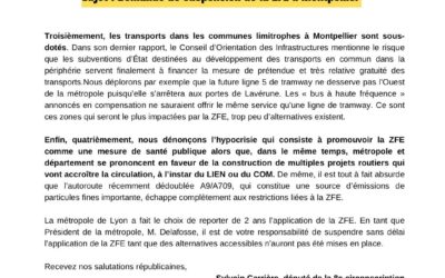 Demande de suspension de la ZFE à Montpellier